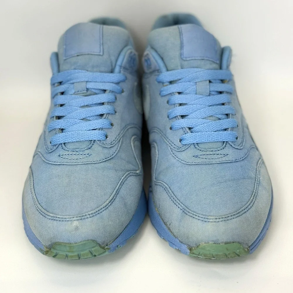 Please READ! Y2K Nike Air Max 1 Blue Canvas Sneakers Men 8.5 EUR 42 2010 Vietnam